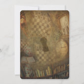 Fantasy Alice in Wonderland Birthday Party Kaart (Achterkant)