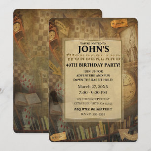 Fantasy  Alice in Wonderland Birthday Party Kaart