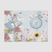 Fantasy Alice in Wonderland Magical Floral Meadow Tissuepapier (Voorkant)