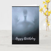 Fantasy Alien Fog Birthday Scary Ghost Night Kaart (Gele Bloem)