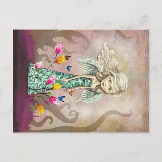 Fantasy Angel Girl Briefkaart (Voorkant)