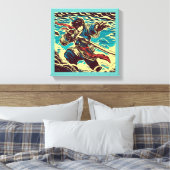 Fantasy Anime Hero 1 - Japanse houtsnede Canvas Afdruk (Insitu (Slaapkamer))