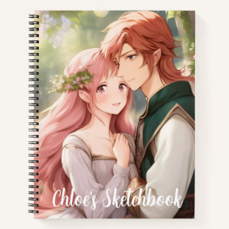 Fantasy Anime Koppel Schetsboek Notitieboek