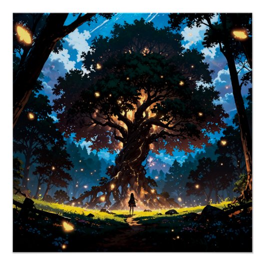 Fantasy anime style forest perfect poster (Voorkant)