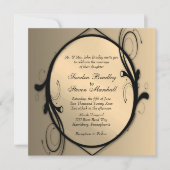 Fantasy Antiek gouden bruiloft uitnodiging (Voorkant)