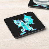Fantasy Aqua Blue Dragon 6 Onderzetter Set (Linkerzijde)