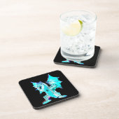 Fantasy Aqua Blue Dragon 6 Onderzetter Set (Rechterzijde)