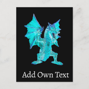 Fantasy Aqua Draak Blauw Water Fantasy Kunst Briefkaart