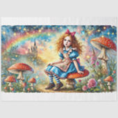 Fantasy Art Alice op paddenstoel Wonderland Decoup Tissuepapier (Voorkant)