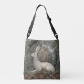 Fantasy Art Boho Hare Magische Natuur geïnspireerd Crossbody Tas (Achterkant)
