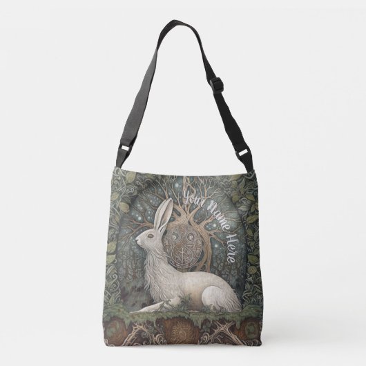 Fantasy Art Boho Hare Magische Natuur geïnspireerd Crossbody Tas (Achterkant)