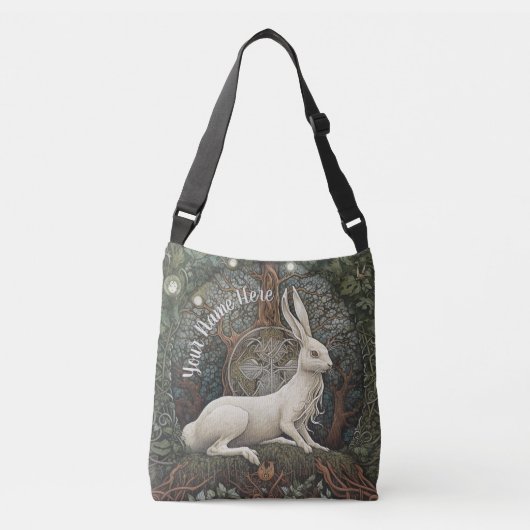 Fantasy Art Boho Hare Magische Natuur geïnspireerd Crossbody Tas (Voorkant)