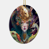 Fantasy Art Dragon Goddess Queen Keramisch Ornament (Rechts)