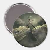 Fantasy Art Dragons en Warrior Woman Magnet Magneet (Voorkant / Achterkant)