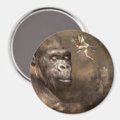 Fantasy Art Gorilla met Fairy Magnet Magneet (Voorkant / Achterkant)