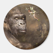Fantasy Art Gorilla met Fairy Magnet Magneet (Voorkant)