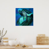 Fantasy Art Poster Peacock Feather Lady-kraai (Keuken)