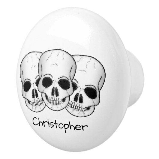 Fantasy Art Skulls Design Personalised Keramische Knop (Rechts)