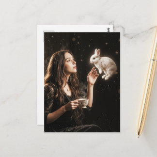 Fantasy Art Surreal Tea Time With White Rabbit Briefkaart