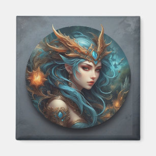 Fantasy Art Vrouw Warrior Kleurrijke Vibrant Magneet