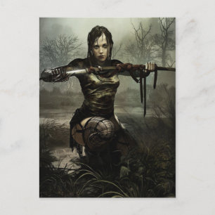 Fantasy Art, Vrouw Warrior met zwaard Briefkaart