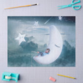 Fantasy Art Young Boy Moon Stars Clouds Tissuepapier (Craft)
