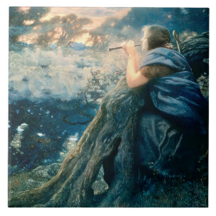 "Fantasy at Twilight" door Edward Robert Hughes Tegeltje