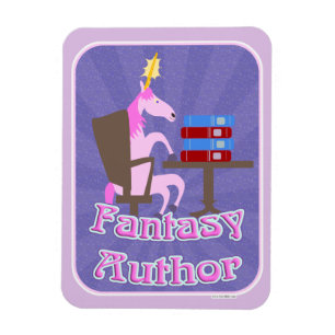 Fantasy Author Unicorn Fun Writing Slogan Magneet