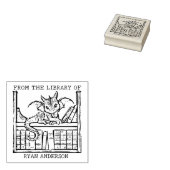  Fantasy Baby Dragon Bookplate Rubberstempel (Gestempeld)
