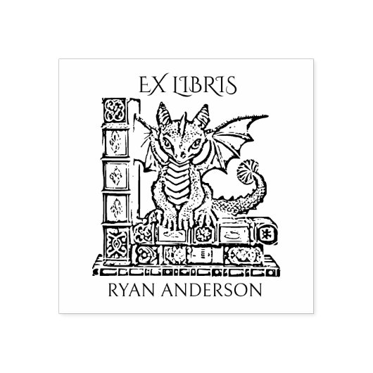  Fantasy Baby Dragon Ex Libris Rubberstempel (Afrduk)