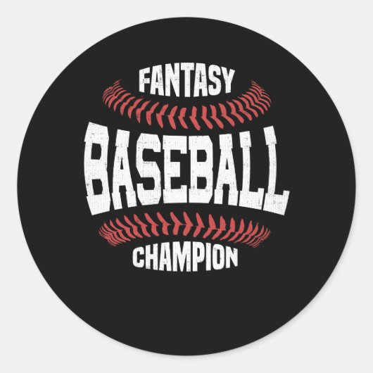 Fantasy Baseball Champion Ronde Sticker (Voorkant)