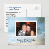Fantasy Beach Custom Foto Bruiloft Save The Date Aankondigingskaart (Voorkant / Achterkant)