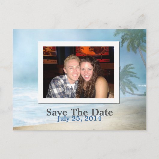 Fantasy Beach Custom Foto Bruiloft Save The Date Aankondigingskaart (Voorkant)