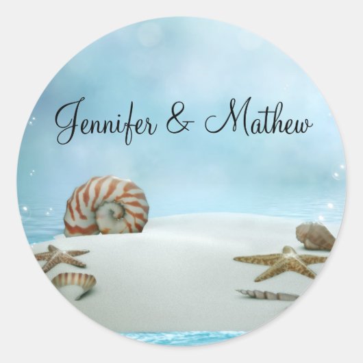 Fantasy Beach Wedding Envelope Sticker (Voorkant)