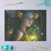Fantasy Beauful Green Forest Fairy-ontkoppeling Tissuepapier (Craft)