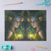 Fantasy Beauful Green Forest Fairy-ontkoppeling Tissuepapier (Craft)