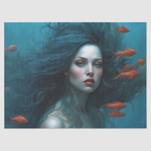 Fantasy Beauful Mermaid Princess Decoupage Tissuepapier (Voorkant)