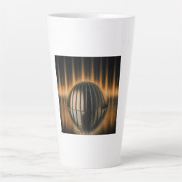 Fantasy Beeld Bronzen Halve Koepel Op Gereflecteer Latte Mok