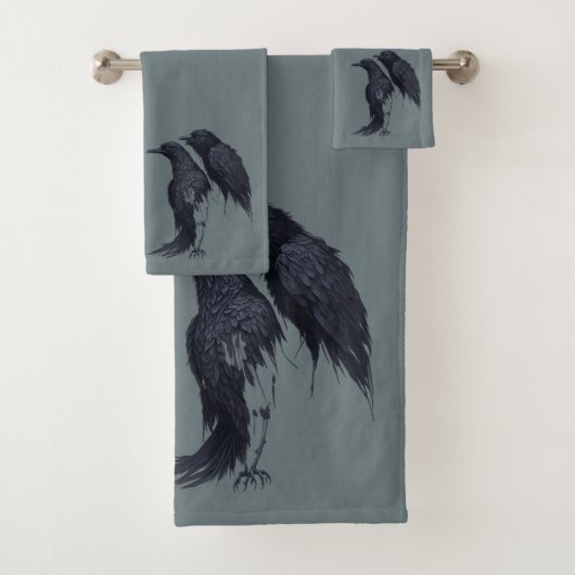 Fantasy Bird Nature Pair of Corvid Ravens (En situation)