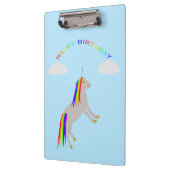 Fantasy Birthday Unicorn Rainbow en Clouds Klembord (Links)