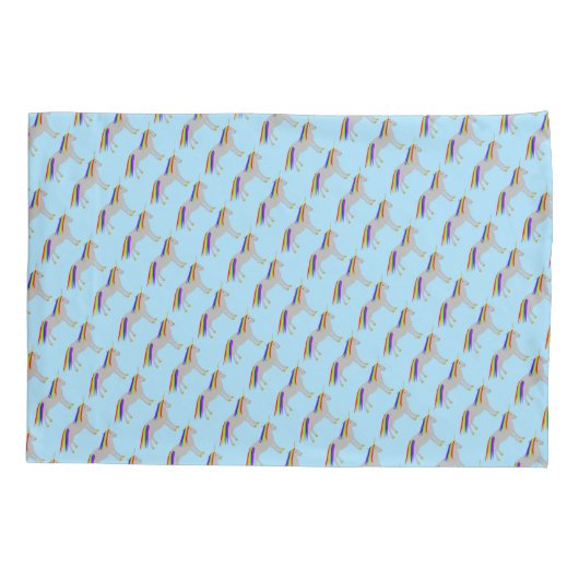 Fantasy Birthday Unicorn Rainbow en Clouds Kussensloop (Achterkant)