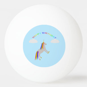 Fantasy Birthday Unicorn Rainbow en Clouds Pingpongballen