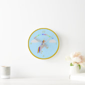 Fantasy Birthday Unicorn Rainbow en Clouds Ronde Klok (Huis)
