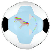 Fantasy Birthday Unicorn Rainbow en Clouds Voetbal (Gedraaid)