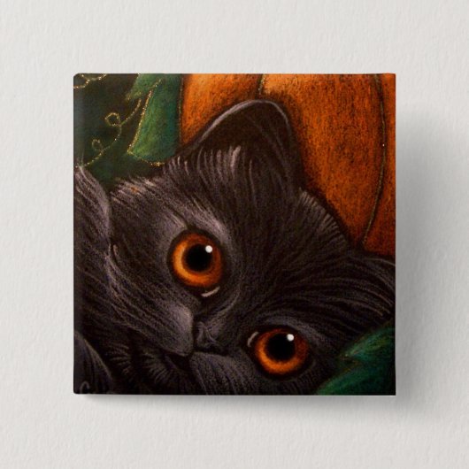 FANTASY BLACK CAT HALLOWEEN Button (Voorkant)