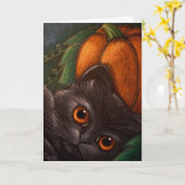 FANTASY BLACK CAT - HALLOWEEN KAART (Gele Bloem)