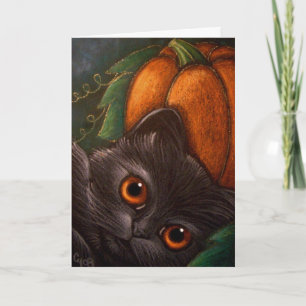 FANTASY BLACK CAT - HALLOWEEN KAART
