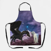 Fantasy Black Dragon ontmoet Unicorn Schort (Voorkant)