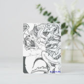 Fantasy Black en White Dragons Briefkaart (Staand voorkant)