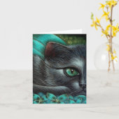 FANTASY BLACK FAIRY CAT 1 KAART AANPASSEN (Gele Bloem)
